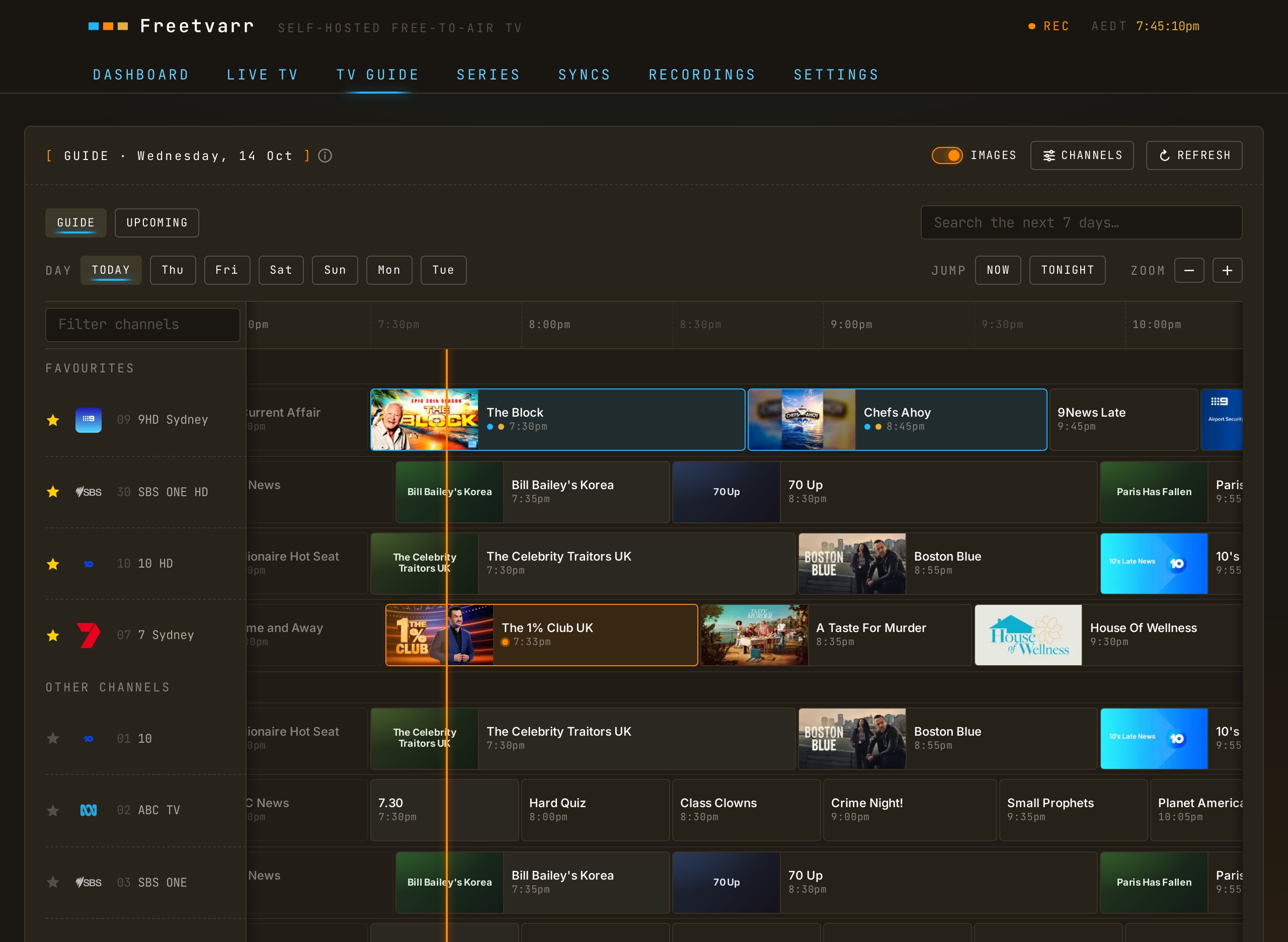 The TV Guide tab