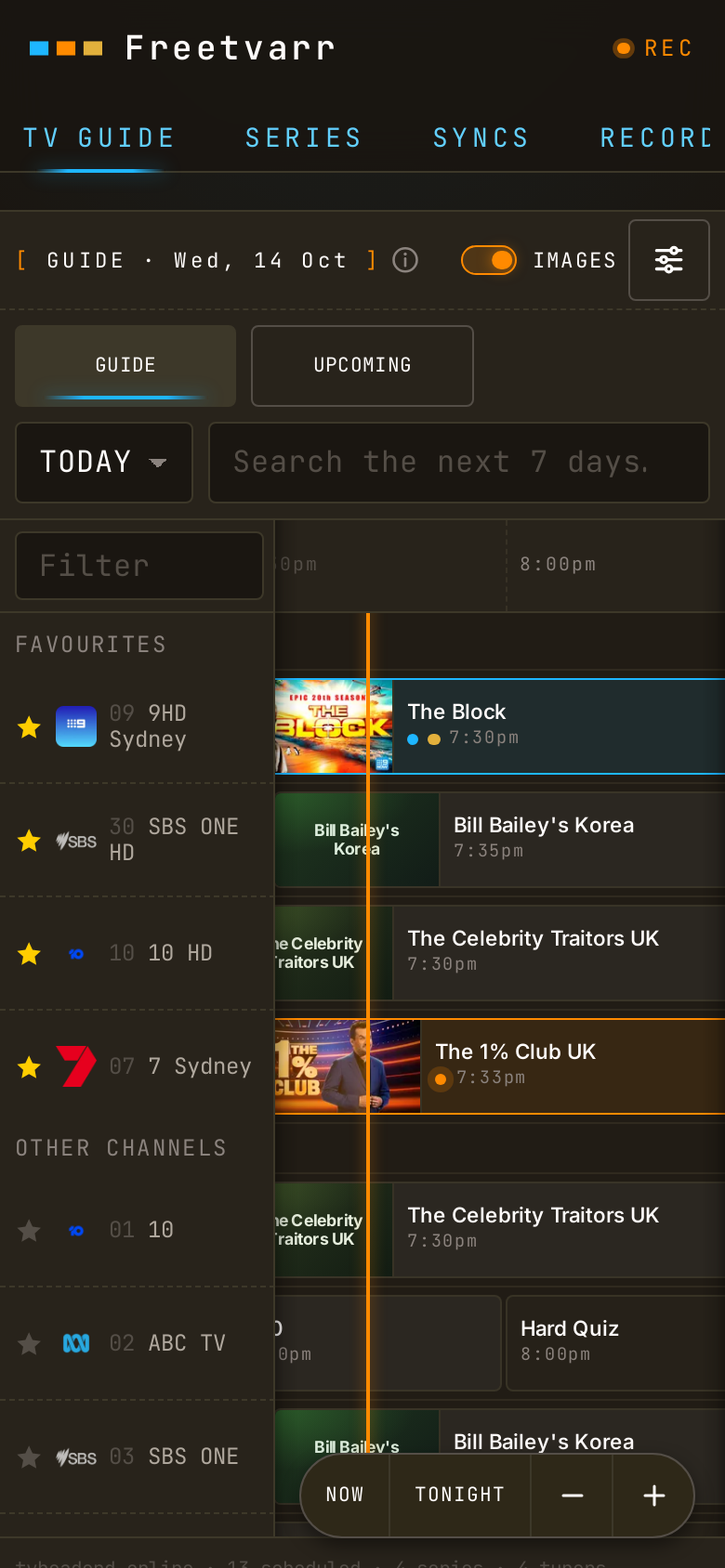 The TV Guide on a phone